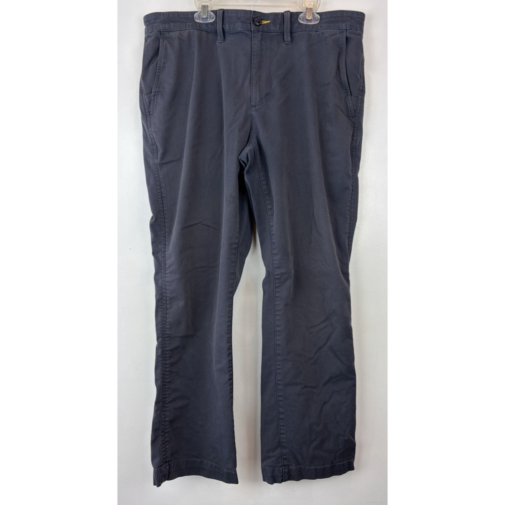 LL Bean Standard Fit Chino Pants Mens 35 x 30 Navy Blue 513007 Casual Read